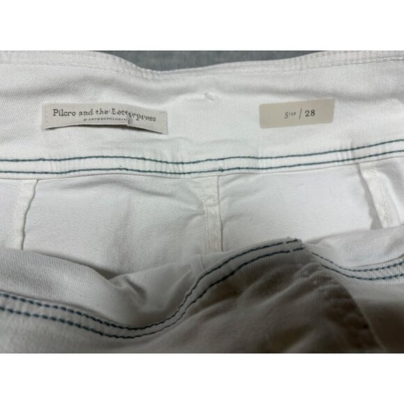 Pilcro & The Letterpress Anthropologie Womens Pants Sz 28‎ White Denim - Picture 3 of 5